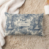 ヴィンテージフローラシックなブルートイレデジュエモノグラム ランバークッション (ブランケット)