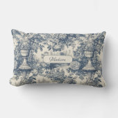 ヴィンテージフローラシックなブルートイレデジュエモノグラム ランバークッション (正面)