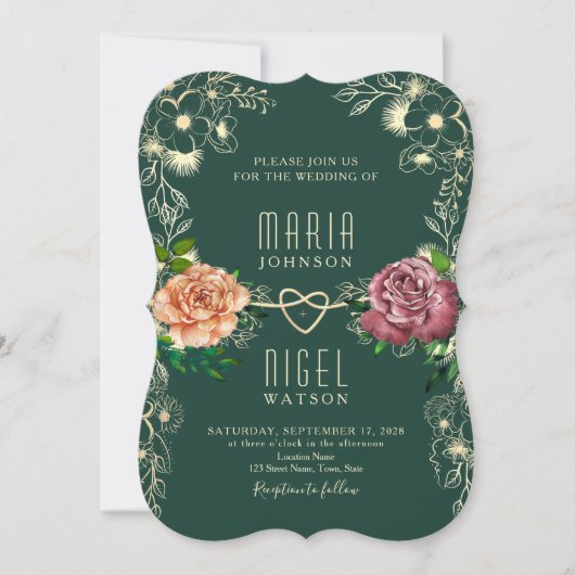 ヴィンテージフローラシックエメラルドグリーン結婚ズ (正面)