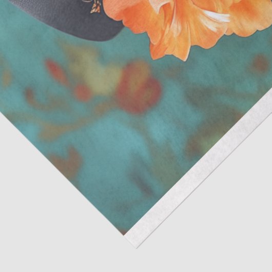 ヴィンテージフローラシャム猫デコパージュ 薄葉紙 (詳細)