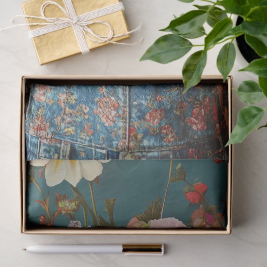 ヴィンテージフローラシャム猫デコパージュ 薄葉紙 (ギフト)