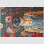 ヴィンテージフローラシャム猫デコパージュ 薄葉紙 (正面)