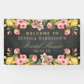 ヴィンテージフローラシャルボードブライダルシャワー 横断幕 (横)