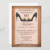 ヴィンテージフローラシューズ60thバースデーパーティーへの招待 招待状 (正面/裏面)