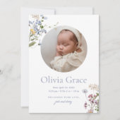 ヴィンテージフローラシンプル1 – 写真 |オリビア誕生 案内状 (正面)