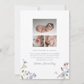 ヴィンテージフローラシンプル |オリビアありがとう誕生 案内状 (裏面)