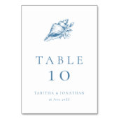 ヴィンテージフローラシーシェル結婚沿岸 テーブルナンバー (裏面)