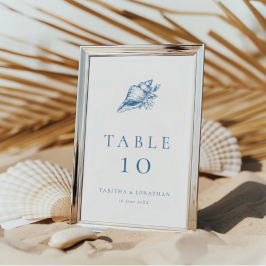 ヴィンテージフローラシーシェル結婚沿岸 テーブルナンバー