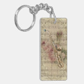 ヴィンテージフローラシート音楽サックス キーホルダー (正面左)