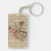 ヴィンテージフローラシート音楽サックス キーホルダー (裏面)