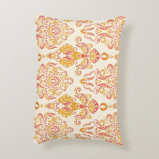 ヴィンテージフローラシームレスなパターン。クラシックバロック アクセントクッション (裏面(縦))