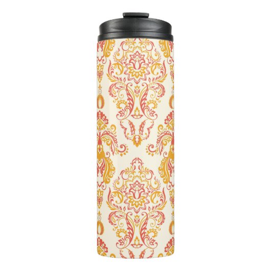 ヴィンテージフローラシームレスなパターン。クラシックバロック タンブラー (正面)