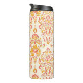 ヴィンテージフローラシームレスなパターン。クラシックバロック タンブラー (回転右)