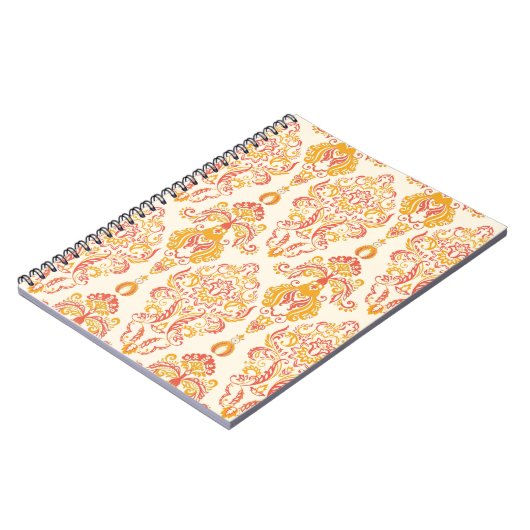 ヴィンテージフローラシームレスなパターン。クラシックバロック ノートブック (左側)