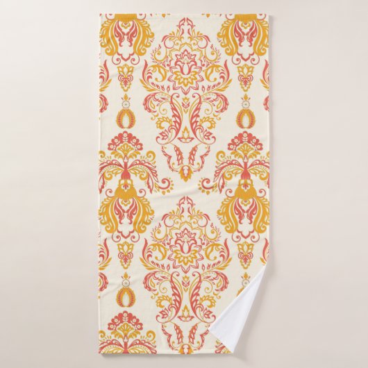 ヴィンテージフローラシームレスなパターン。クラシックバロック バスタオル (バスタオル)