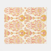 ヴィンテージフローラシームレスなパターン。クラシックバロック フリースブランケット (正面(横))