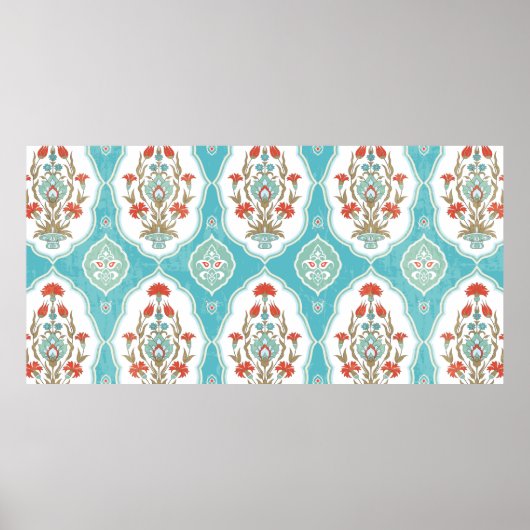 ヴィンテージフローラシームレスパターンスタイル ポスター (正面)