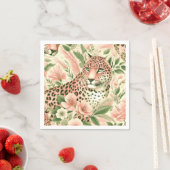 ヴィンテージフローラジャングルヒョウ スタンダードカクテルナプキン (インサイチュ)