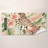 ヴィンテージフローラジャングルヒョウ バスタオル (バスタオル)