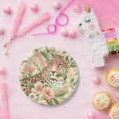 ヴィンテージフローラジャングルヒョウ ペーパープレート (パーティー)