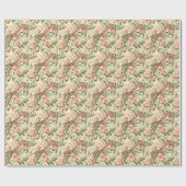 ヴィンテージフローラジャングルヒョウ ラッピングペーパー (フラット)