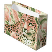 ヴィンテージフローラジャングルヒョウ ラージペーパーバッグ (正面アングル)