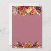 ヴィンテージフローラジュエル明るい赤紫色結婚式招待状 招待状 (裏面)