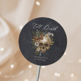 ヴィンテージフローラスカルとバタフライゴシック結婚ズ ラウンドシール