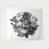 ヴィンテージフローラスカルぶら下がったウォール タペストリー (正面(横))