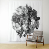 ヴィンテージフローラスカルぶら下がったウォール タペストリー (インサイチュ)