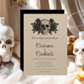 ヴィンテージフローラスカルコスチューム&カクテルハロウィーン 招待状