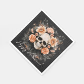 ヴィンテージフローラスカルハロウィーン スタンダードランチョンナプキン (角)