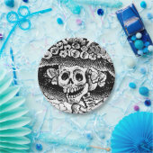 ヴィンテージフローラスカルハロウィーン ペーパープレート (パーティー)