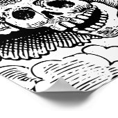 ヴィンテージフローラスカルハロウィーン ポスター (角)