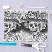 ヴィンテージフローラスカルハロウィーン 薄葉紙 (クラフト)