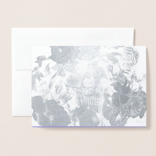 ヴィンテージフローラスカル 箔カード (封筒付き正面)