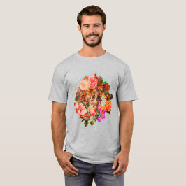 ヴィンテージフローラスカル 鮮やか Tシャツ