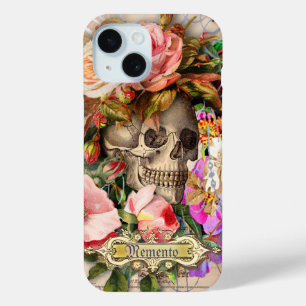 ヴィンテージフローラスカル iPhone 15ケース