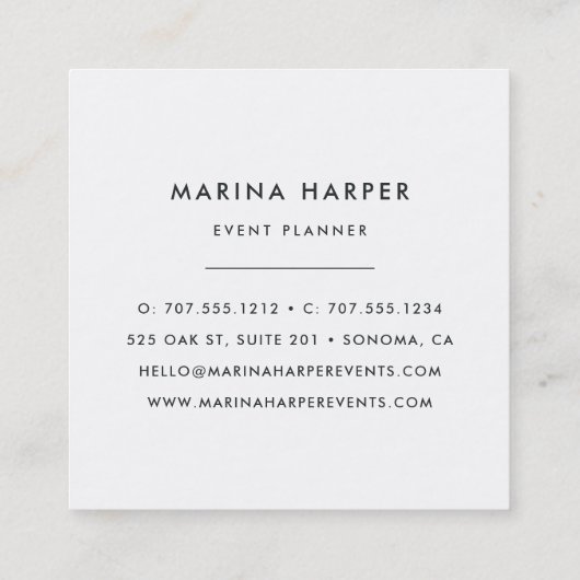 ヴィンテージフローラスクエア名刺 |薄紫 スクエア名刺 (裏面)