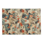 ヴィンテージフローラスクラップブックパターン 枕カバー (裏面-右)