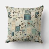 ヴィンテージフローラスクラップブックパターン(2) クッション (正面)