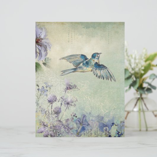 ヴィンテージフローラスクラップブック作り紙シート (スタンド正面)