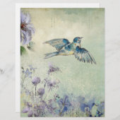 ヴィンテージフローラスクラップブック作り紙シート (正面/裏面)