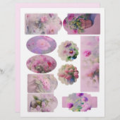 ヴィンテージフローラスクラップブック装飾シート (正面/裏面)