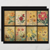 ヴィンテージフローラスクラップATC (正面/裏面)