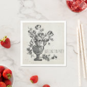 ヴィンテージフローラスクリプトパーティー スタンダードカクテルナプキン (インサイチュ)