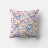 ヴィンテージフローラスクロールダマスク水彩画 クッション (裏面)