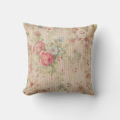 ヴィンテージフローラストライプと クッション (正面)