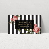 ヴィンテージフローラストライプのサロン名刺 名刺
