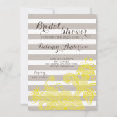 ヴィンテージフローラストライプのブライダルシャワー招待状 招待状 (正面)
